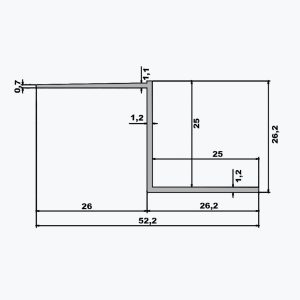 TEMPOLISTEL® B106 Profil för öppen fog för gipsskiva BA 25 - Bild 2