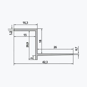 TEMPOLISTEL® B103 Profil för öppen fog för BA 18 - Bild 2