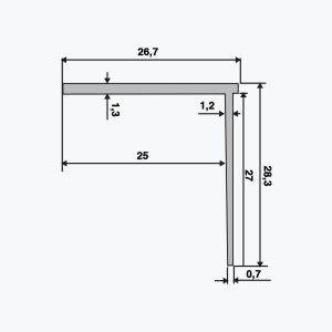 TEMPOLISTEL® B107 Stopprofil för gipsskiva BA25 - Bild 2