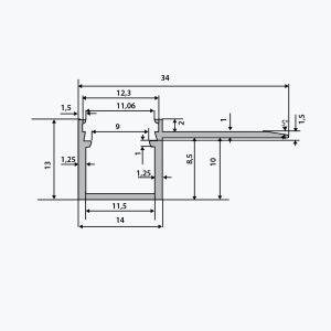 TEMPOLISTEL® B116 Platt LED-profil - Bild 2