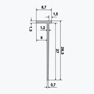 TEMPOLISTEL® B118 Stopprofil för skiljevägg BA6 - Bild 2